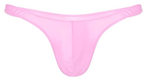 IEFIEL Jockstrap Athlétique Homme Caleçons String Respirant Tanga Triangle Short Slips de Bain Taille Basse sous-vêtement Piscine Sport Plage Rose XL