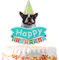 Schwarzer Chihuahua-Geburtstagskuchenaufsatz – Hund Geburtstag Feier Party Glitzer Dekoration