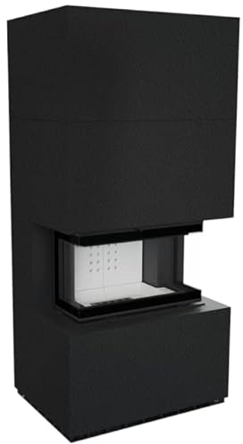 Kratki Kaminofen NBC 7-3-seitig | Bausatz Granit schwarz | 7 kW