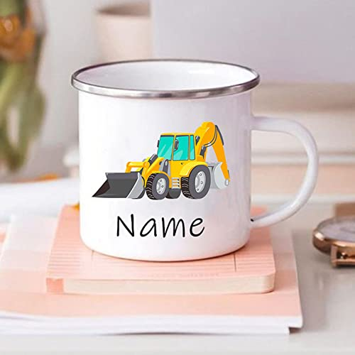 Tasse personnalisée pour enfants, chocolat chaud, voiture personnalisée avec nom, tasse pour garçons, tasses à poignée pour enfants, fête d'anniversaire, cadeau pour enfants, tasse de camping,
