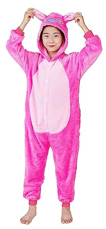 ALANTOP Bambini Pigiama Cosplay Cartoon Animale con Cappuccio Vacanza Onesies Jumpsuits Pile Sleepwear Bambini per 3-12 Anni