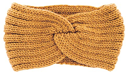 axy Damen Strick Stirnband mit Twist Knoten, Winter Haarband, Headband gestrickt Haarband (Beige)