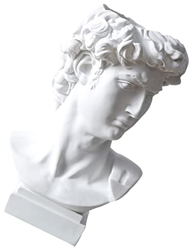 STOBOK Stifthalter Blumenvase Bürstenhalter Büste David Desktop-blumentopf Replik-skulptur-Figur Griechische Römische Skulptur Saftige Vase Bleistifttopf Kaktus Sukkulenten Harz Weiß