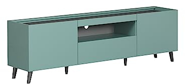 trendteam smart living - Lowboard Fernsehschrank Fernsehtisch - Wohnzimmer - Melton - Aufbaumaß (BxHxT) 181 x 60 x 42 cm - Farbe Dusk Blue mit Anthrazit - 221032231