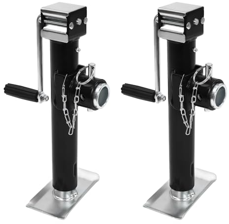 Lot de 2 béquilles de remorque - Extensibles - Heavy Duty - Pied de support de remorque - 2 béquilles de remorque - Supports de manivelle pour remorque - Charge maximale : 1 T