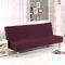 Surwin Elástica Fundas de Sofá Sin Brazos Clic Clac de 2/3 Plazas, Color Sólido Minimalismo Antideslizante Funda Protectora para Sofá Cama Sofá Plegable sin Reposabrazos (3 plazas,Fucsia)