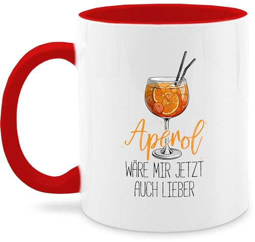 Tasse Tassen 325ml - Statement - Aperol wäre mir jetzt auch lieber I Lustige Geschenke Aperol Spritz - 325 ml - Rot - sprüche statement-tasse statements cocktails kaffetassen kaffeetasse