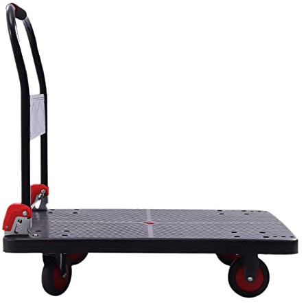 Fracht Wagen Klappbar Rollwagen Klappbar Transportwagen Magazinwagen Schiebebügelwagen Plattformwagen Rollwagen Trolley 400 Kg Schwarz