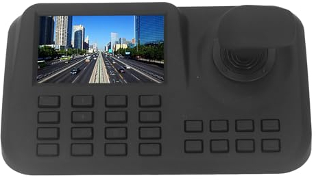 PTZ-Kameratastatur, 100-240 V PTZ-Kamerasteuerung, 3D-Joystick, Netzwerkmodus, Breite Kompatibilität für Behörden (EU-Stecker)