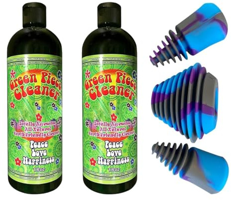 Green Piece® Lot de 2 flacons de nettoyant pour vitres - 473 ml - Avec 1 prise psychédélique violette