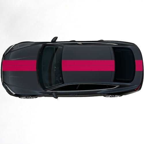 Kiwistar - Autoaufkleber Rallye Streifen - 2 Sticker 20 x 400 cm - pink matt - selbstklebend - Viperstreifen für Auto, Motorhaube, Karosserie - Tuning Aufkleber Racing Deko