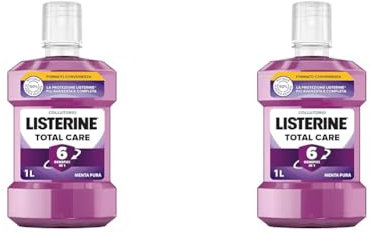 LISTERINE Collutorio Total Care, Collutorio al gusto di Menta Pura, Collutorio con 6 benefici in 1 per una pulizia accurata e un'igiene orale completa, 1L (Confezione da 2)