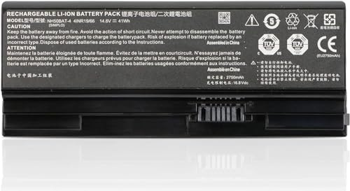 PUGASR NH50BAT-4 Laptop Akku für Clevo NH50RA NH55RAQ NH70RAQ Sager NP6855 NP6856 NP6876 NP7853 Hasee Z7-CT5NA Z7M-CT7NA G8-CT7NA 6-87-NH50S-41C00 14.6V 41Wh