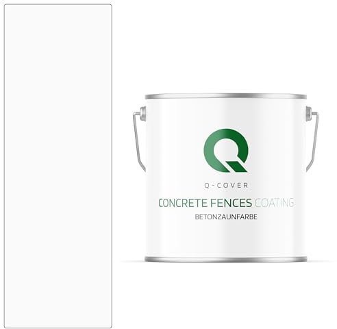Q-COVER Betonzaunfarbe | 5L | Weiß | Silikon Farbe | Außen | Betonfarbe | Hydrophobe Farbe | Acrylat Dispersion | Betonzäune | Betonelemente