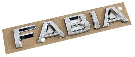 Skoda 5J6853687AA2ZZ Schriftzug Fabia Modellschriftzug Modellbezeichnung Logo Aufkleber Buchstaben, Silber