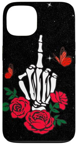 Hülle für iPhone 13 Skull Middle Finger Phone Case,Skeleton Middle Finger Phone