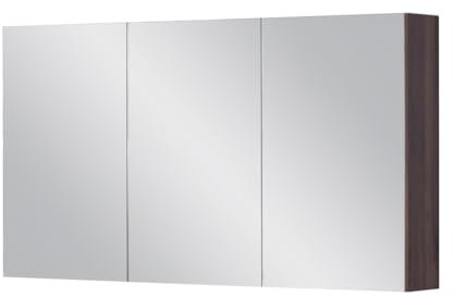 Quentis Spiegelschrank Breite 120 cm, 3 Türen, passend zu Waschplätzen der Badmöbelserien Genua, Susan und ZENO, Lieferung montiert (Nussbaum, Breite 120 cm)