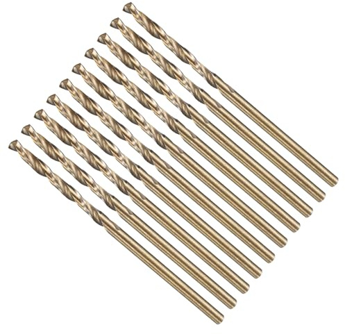 METALLIXITY Drill Bit (2.5mm) 4341 High-Speed Steel Black & Gold 10Pcs | Straight Shank 118° Black and Gold Finish for Copper Aluminum Wood Plastic Medium Hard Metal