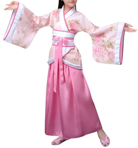 Deguisement Chinoise Fille, Chine Enfants National Style Chinois Scène Théâtre Jouer à L'opéra Cosplay Spectacle Traditionnel Folle Robe Filles Manches Longues