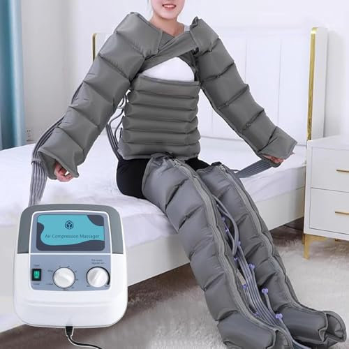 JIMINHUIXIN Generic 6-Cavity Leg Massager - Air Compression, Lymphatic Drainage Machine, Pressotherapy Boots for Waist Legs Lymphedema Circulation Swelling, Super Quiet Compressor