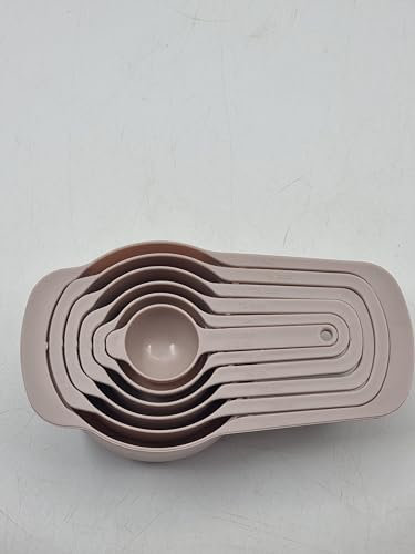 6 Piece Measuring Cup Set – Nesting Plastic Measuring Cups with Handles – 1 Cup to 1/2 Tbsp – Food Safe (Natural)