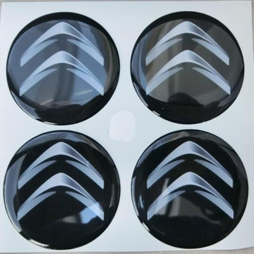 FDRYUYT Jeu d'enjoliveurs de Roue pour Citroen 50 mm, Cache-moyeu Central en Aluminium ABS avec Logo