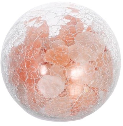 LALAFINA Delicate Himalayan Crystal Salt Light Battery Powered Household Night Lamp Chic Decorative Design for Warm Atmosphere for Bedroom Dining Outdoor Use