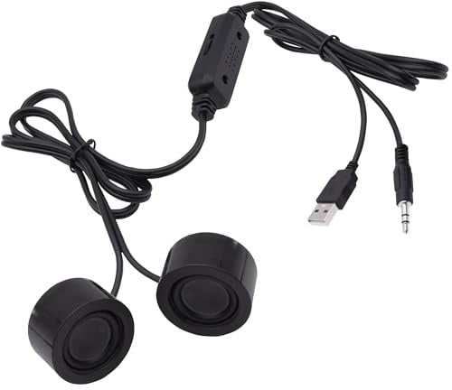 YARCHONN Mini altoparlante USB per computer desktop, computer portatile, piccolo PC, alimentato USB, 3,5 mm, TRS Stereo Jack con regolazione del volume, per telefono MP3, 1,2 m, 3,9 FT