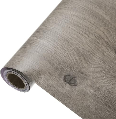 QUARKZMAN Holzoptik Kontaktfolie 60cm X 5m Selbstklebende Tapete Wasserdichte Abziehbare Arbeitsplatten Für Küche Schrank Badezimmer Grau