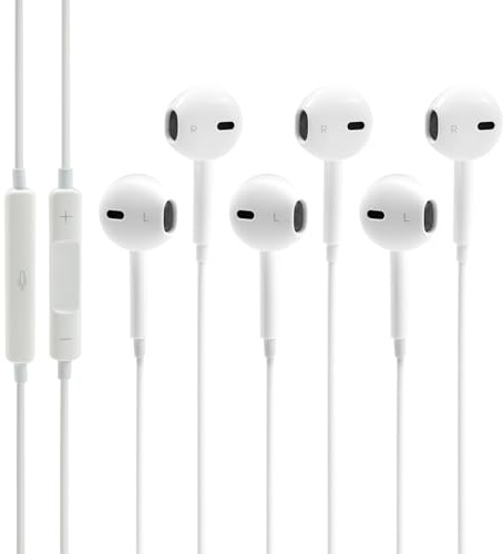 3er Pack Kabelkopfhörer für iPhone, In-Ear Kopfhörer mit Kabel für Apple, mit Mikrofon & Lautstärkeregler, Geräuschisolierung, kompatibel mit iPhone 14/13/12/11/X/SE