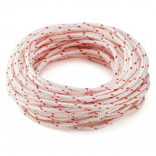 10 Mètres Corde de Démarreur de Rechange 3,5 mm, Corde de Lanceur Nylon pour Tondeuse à Gazon, Tronçonneuse, Débroussailleuse, Corde de Réparation Polyvalente à Haute Résistance