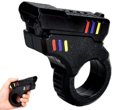 3D Printed Gun Toys, Fidgets Cliker Pistol Toy, Fidget Ring Pad for Adults, Finger Hand Roller Spinner Stress Relief Focus Sensory Toys for Christmas Birthday Gift Prize - Black
