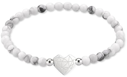 LIEBESKIND BERLIN Broken Heart Beads Bracelet - Elegantes Armband aus poliertem Edelstahl - 17cm - wasserfest & hautfreundlich