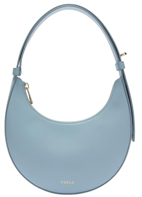 Furla Damen Schultertasche Leder WE00649AX0733, hellblau, Taglia unica