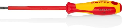 Knipex Destornilladores para tornillos planos bruñido, mango aislante en dos componentes, según norma VDE 232 mm 98 20 55