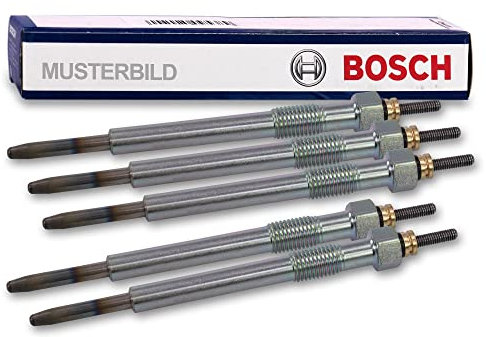 Bosch 5x Glühkerze Duraterm 0250202023, Automatik, 11V DC, Durchsteckmontage, Legierter Stahl, 5 Stück