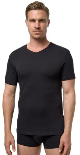 Nur Der - Camiseta interior con cuello de pico para hombre, talla 46, color negro