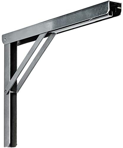 Schwerlast-Konsole Klappkonsole EDELSTAHL Tisch & Sitzbank Klappträger klappbar PROFI LINE | 400 x 270 x 30 mm | Tragkraft 180 kg | MADE IN GERMANY | 1 Stück - Klapptisch-Konsole für die Wand-Montage