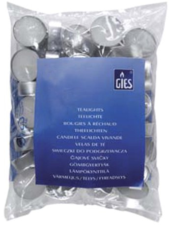 Gies Teelichter, Durchmesser: 38 mm, Höhe: 17 mm, weiß
