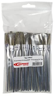 Express, 9643, Sachet de 25 Pinceaux en Crin pour Flux, Accessoire pour Fer à Souder, Lampe à Souder, Fer de Couvreur, Chalumeau d'Étanchéité, Pièces de Rechange