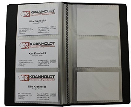 exxo by HFP tarjeta de visita libro con eingeschweißten Fundas, color negro 210x120mm