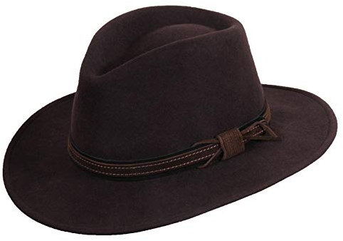 Scippis Boston Wollfilzhut – Traveller Hut aus 100% Wolle – Made in Germany – Knautschbar, Wetterfest & Wasserabweisend – Herren Outdoorhut mit Lederband, braun, XL