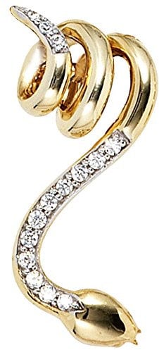 Jobo Damen-Anhänger Schlange aus 14 Karat 585 Gold mit 14 Diamanten