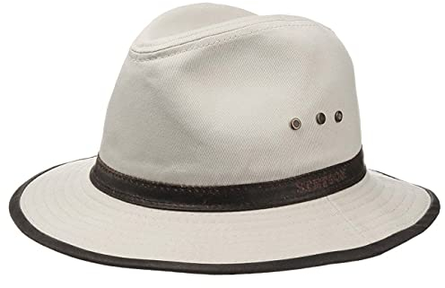 Stetson AVA Cotton Outdoorhut - Traveller-Hut Herren - Australienhut mit UV-Schutz (40+) - Baumwollhut Frühjahr/Sommer - Herrenhut Hellbeige M (56-57 cm)