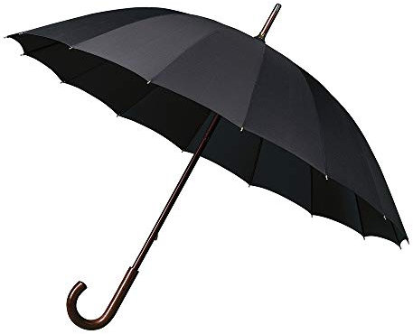 Ambiance-Live Parapluie Droit Canne Noir classique - excellente résistance au vent - Falcone 105 cm