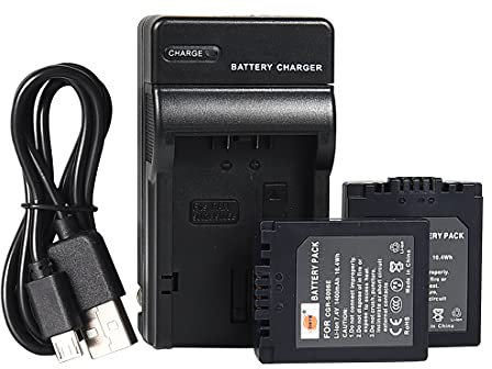 DSTE CGR-S006E Li-ion Battery (2-Pack) and Micro USB Charger Suit for Panasonic CGR-S006, CGR-S006A1B, CGA-S006, DMW-BMA7