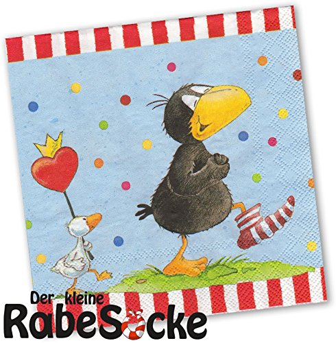 DER KLEINE RABE SOCKE 20 Servietten Kinderparty und Kindergeburtstag von DH-Konzept // Rabe Socke mit Ente // Napkins Papierservietten Party Set