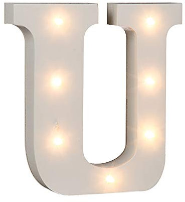 Out of the blue beleuchteter Holz-Buchstabe U, mit 7 LED