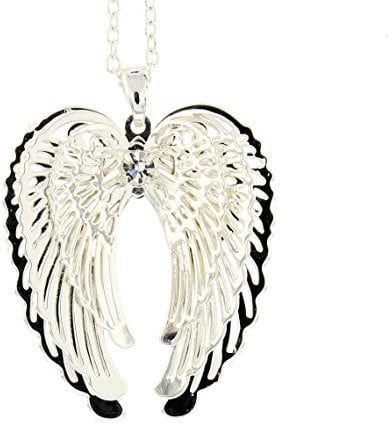 Equilibrium Guardian Angel 3D Wings Necklace (Silver)