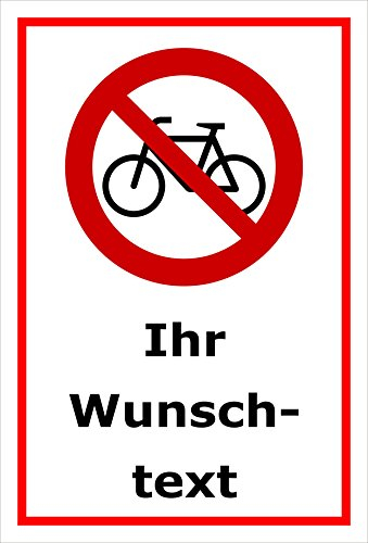 Melis-Folienwerkstatt Schild - Fahr-räder verboten - 30x20cm | Bohrlöcher | 3mm Aluverbund – S00050-002-B -20 Varianten